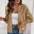 thumbnail image 4 of Nuevo estilo, cárdigan de punto dulce con flores de ganchillo a mano, chaqueta para mujer, suéter holgado informal de estilo perezoso, 4 of 4