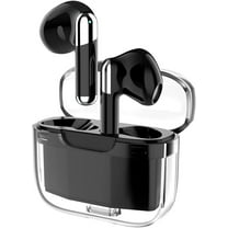 Real Time Language Translator Earbuds, Bluetooth 5.3 Denoise Translator Earphones Support 144 Languages with APP in Transparent Case for Smart Phone, Black