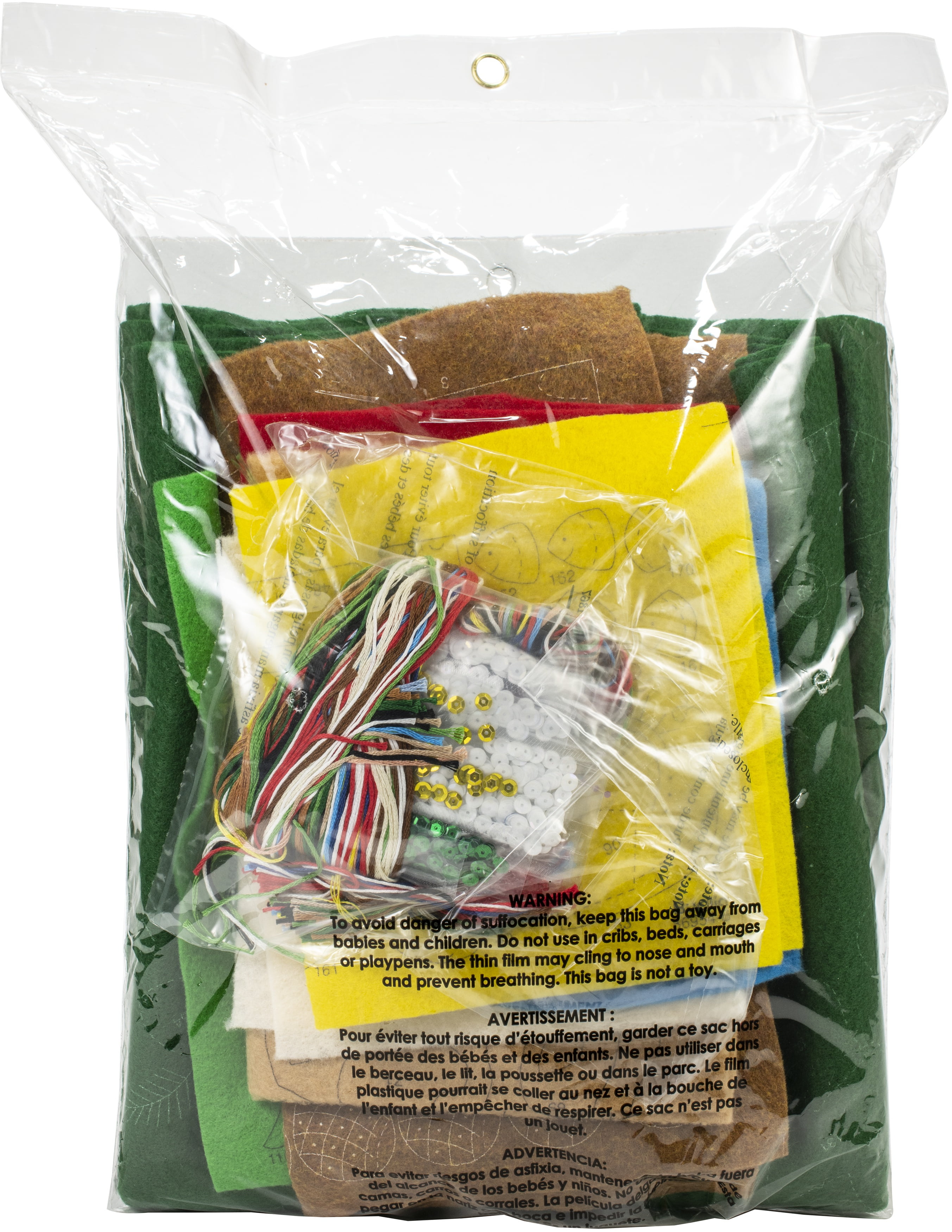 Bucilla Felt Tree Skirt Kit, Lodge Santa, 43 in Round, Multicolor, Felt
