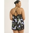 thumbnail image 3 of Joyspun Women’s Satin Cami and Shorts Pajama Set with Lace Trim, Sizes S-3X, 3 of 5