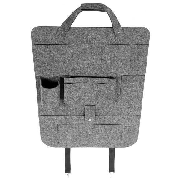 FUEENIRVA Car Backseat Organizer Bag Grey Hanging Storage Pouch for Small Items and Accessories