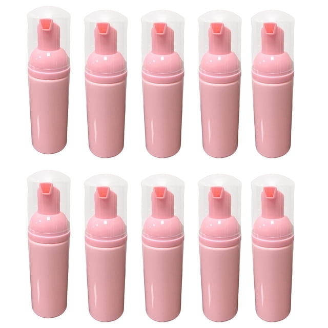 10 botellas de bomba de espuma de plástico, mini dispensador de espuma portátil de 60 ml, dispensador de jabón de manos para jabón de manos, limpiador Rosa Sunnimix Botella dispensadora de espuma