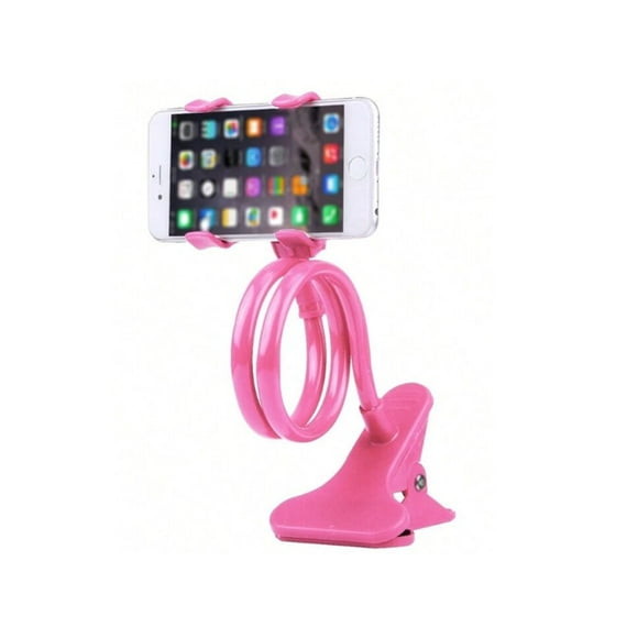 Pinza Con Soporte Flexible Para Celular Rosa