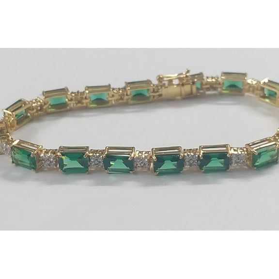 Women Emerald Tennis Bracelet In gold Silver,mother day gifts her man,summer