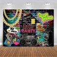 thumbnail image 4 of Hip Hop Graffiti Theme Photography Backdrops 80's 90's Colorful Brick Wall Photo Booth Retro Music Rock Punk Party Banner Decorations Studio (7x5ft), 4 of 4