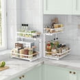 thumbnail image 2 of Under Sink Organizer 2 Packs, Pull Out Kitchen Sink Organizer, 2 Tier Slide Out Kitchen Organizers and Storage Bathroom Under Cabinet Storage Shelf, White, 2 of 14