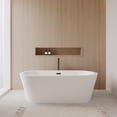 thumbnail image 2 of Mermaid 71 Inch Freestanding Bathtub in White with Floor Mounted Faucet, Drain and Overflow Trim in Matte Black, 2 of 6