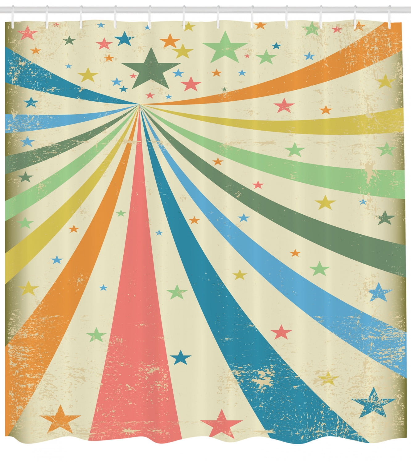 Circus Shower Curtain, Colorful Carnival Background with ...
