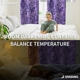 thumbnail image 5 of Vintage Purple Blackout Curtains for Bedroom/Living Room, Thermal Insulated Kitchen Curtains, Retro Botanical Abstract Art Grommet Darkening Window Treatment Drapes 42"x63"x2, 5 of 8