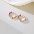 thumbnail image 5 of Sterling Silver Rainbow Heart Hoop Earrings for Women Teens Colorful Love Earrings Huggie for Valentines Day, 5 of 10