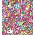 thumbnail image 3 of Groovy Duvet Cover Set, Psychedelic Complex Funky Pastel Patterns with Stars Back to 60s Style Retro, Decorative 2 Piece Bedding Set with 1 Pillow Shams, Twin Size, Multicolor, by Ambesonne, 3 of 3