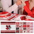 thumbnail image 2 of Sets de Table de la Saint-Valentin, Sets de Table à Carreaux Rouges 30x45cm pour Décoration de Table, Sets de Table en Coton pour Décoration de Cuisine Intérieure, Dîner, 2 of 9