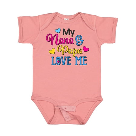 

Inktastic My Nana and Papa Love Me with Hearts Gift Baby Boy or Baby Girl Bodysuit