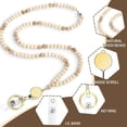 thumbnail image 3 of Retractable Lanyards for ID Badges,Wooden Stone Bead Teacher Lanyard with Id Badge Holders,Creative Beaded Lanyards,with 2 Clear Card Holder,for Chains,Keys,Work ID,Eyeglass (Style C), 3 of 7