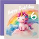 thumbnail image 1 of Tarjeta de cumpleaños Stuff4 Unicornio 6.º cumpleaños 14,5 cm, 1 of 7