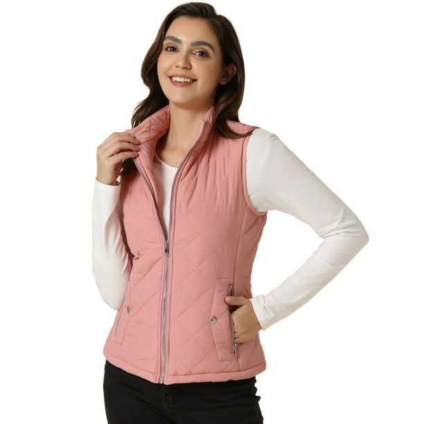 Chaleco Acolchado Ligero Allegra K Rosa Polvorienta S