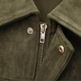 thumbnail image 6 of MaFYtyTPR Women's Zip Up Jacket Lapel Collar Long Sleeve Loose Fit Outerwear with Pocket for Fall Winter Outdoor Wear Army Green L, 6 of 6