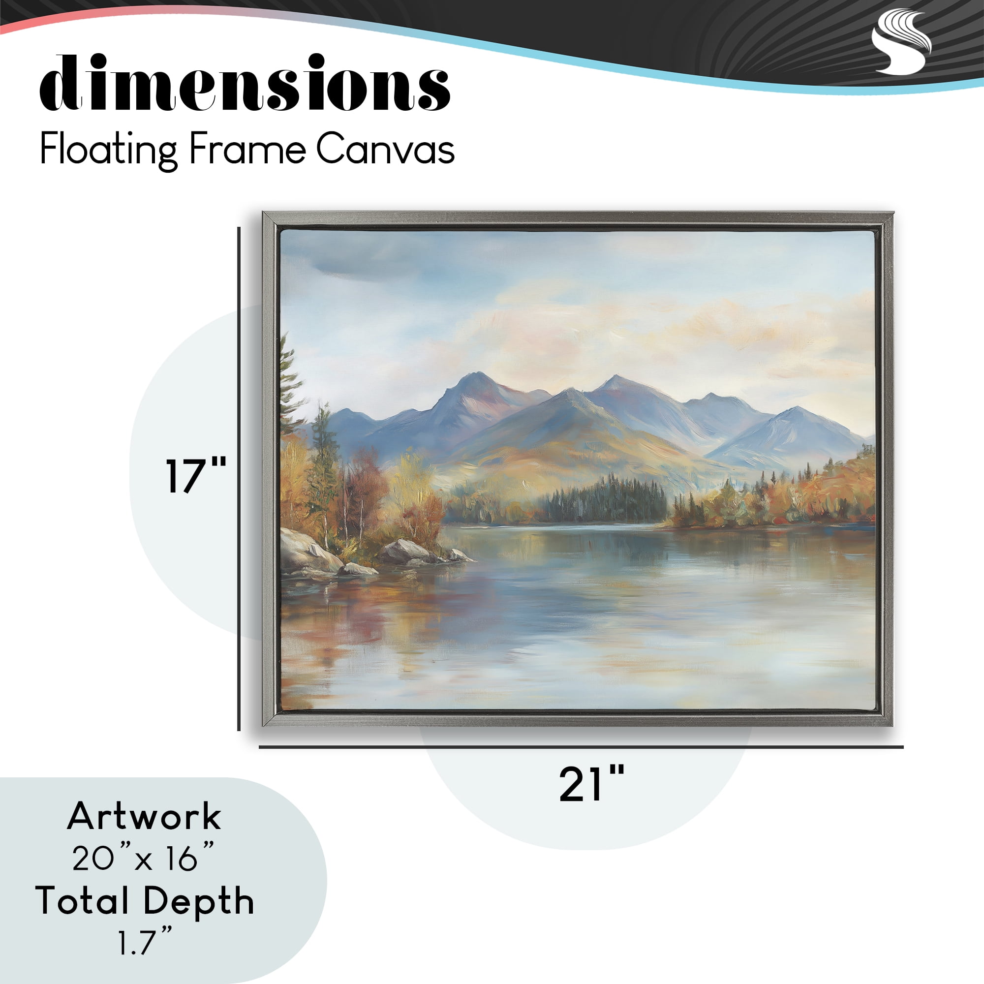 Stupell Industries Rustic Lake Landscape in Fall Gray Framed Floater Canvas Wall Art, design by LSR Design Studio