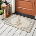 thumbnail image 3 of Goose Ribbon Tie Washable Entry Rug 2x3 Gray Plaid Modern Funny Animal Rustic Low Pile Indoor Door Mat with Rubber Backing Thin Area Rug for for Entrance, Bedroom, Kitchen, Laundry, Bathroom, 3 of 9