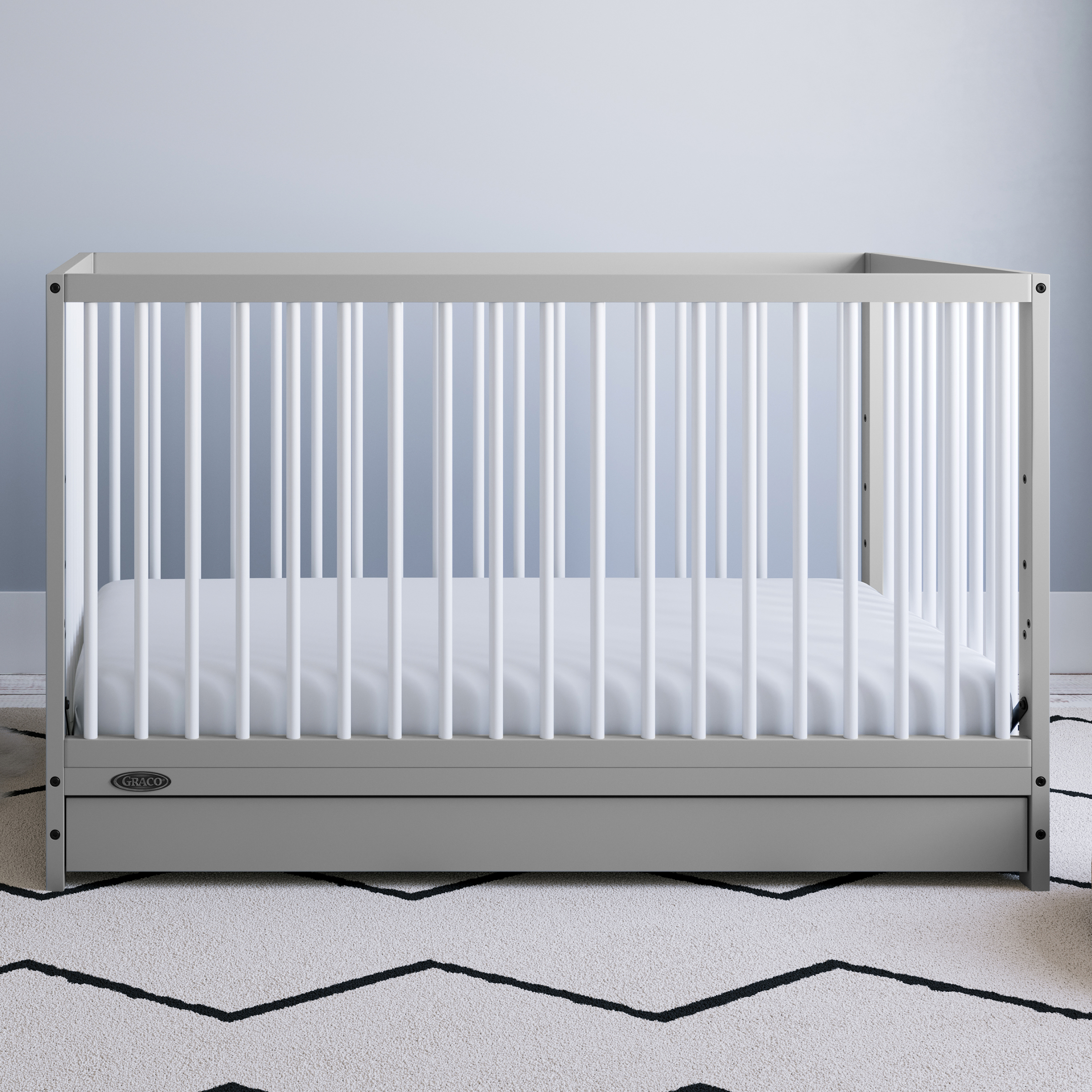 Graco Teddi 5-in-1 Convertible Baby Crib with Drawer, Pebble Gray and White - image 3 of 14