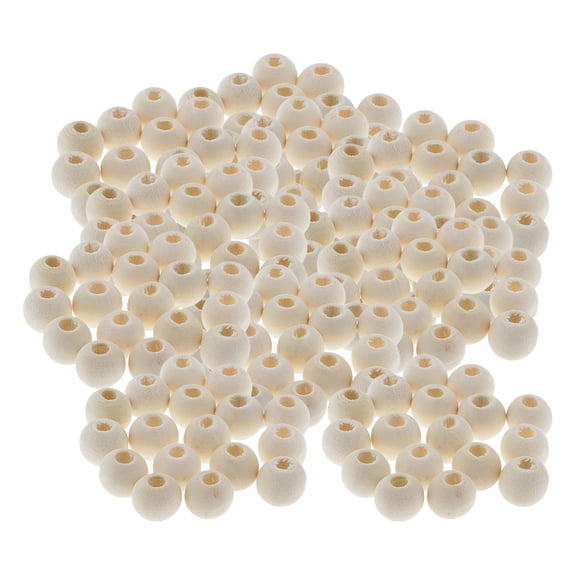 200x Unfinished Unpainted Loose Beads 9mm Round Natural Wooden Bead