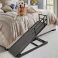 thumbnail image 3 of Slsy Adjustable Height 15.7" to 23.6" Long Wooden Pet Ramp, Black, 200 lb Limit, 3 of 9