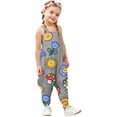 thumbnail image 2 of VNKIDY Kids Boys Girls Jumpsuit With Cartoon Print Sleeveless Spaghetti Strap Loose Fit Overalls For Casual Daily Wear Gray 4-5 Years, 2 of 4