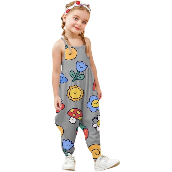 Gzbliryd Girls Jumpsuit 2026 Summer Jumpsuit Summer Rompers for Boys Summer Rompers for Girls 2026 (Grey,2-3Years)