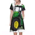 thumbnail image 1 of Disketp big farm tractor para Vestido de Manga Corta para Mujeres, Vestidos de Verano para Mujeres, Casual y Holgado para la Playa, 1 of 6