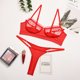 thumbnail image 2 of Conjunto de lencería de mujer ajustable de moda elegante color puro encaje malla sujetador y panty conjunto para boda noche, 2 of 5