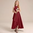 thumbnail image 2 of BJUTIR Girls Formal Dress Party Gown For Recital Performance Pageant Sleeveless Summer Dress For Kids Toddler To Teen Breathable Wine Sundress Size 9-10 Years, 2 of 4