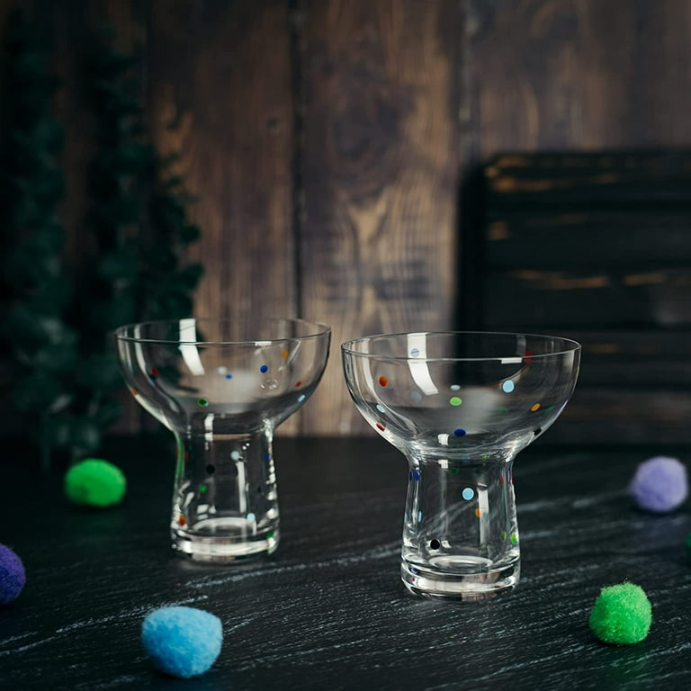 Set of 4 Polka Dot Cocktail/martini Glasses 