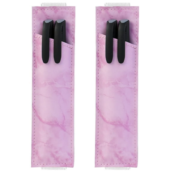 2Pcs PU Leather Pen Holder with Adjustable Elastic Band Leather Pen Sleeve for Hardcover Notebook Planner Journal Folder