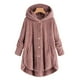 thumbnail image 2 of Pntutb Mujer Tallas grandes Botón Felpa tops Con capucha Cárdigan suelto Abrigo de lana Chaqueta de invierno Selecciones de flash Pntutb Pntutb-7451, 2 of 7