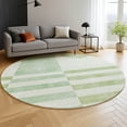 thumbnail image 6 of Addison Rugs Mayfield Premium Machine Washable Transitional Geometric Green Round Rug, 8' x 8', 6 of 6
