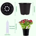 thumbnail image 2 of czcpp-110 Pcs 0.5 Gallon Black Plastic Plant Nursery Pots 6 Inches Seed Starting Pots Containers with 110 Labels, 2 of 4
