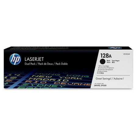 HP 128A - 2-pack - black - original - LaserJet - toner cartridge (CE320AD)