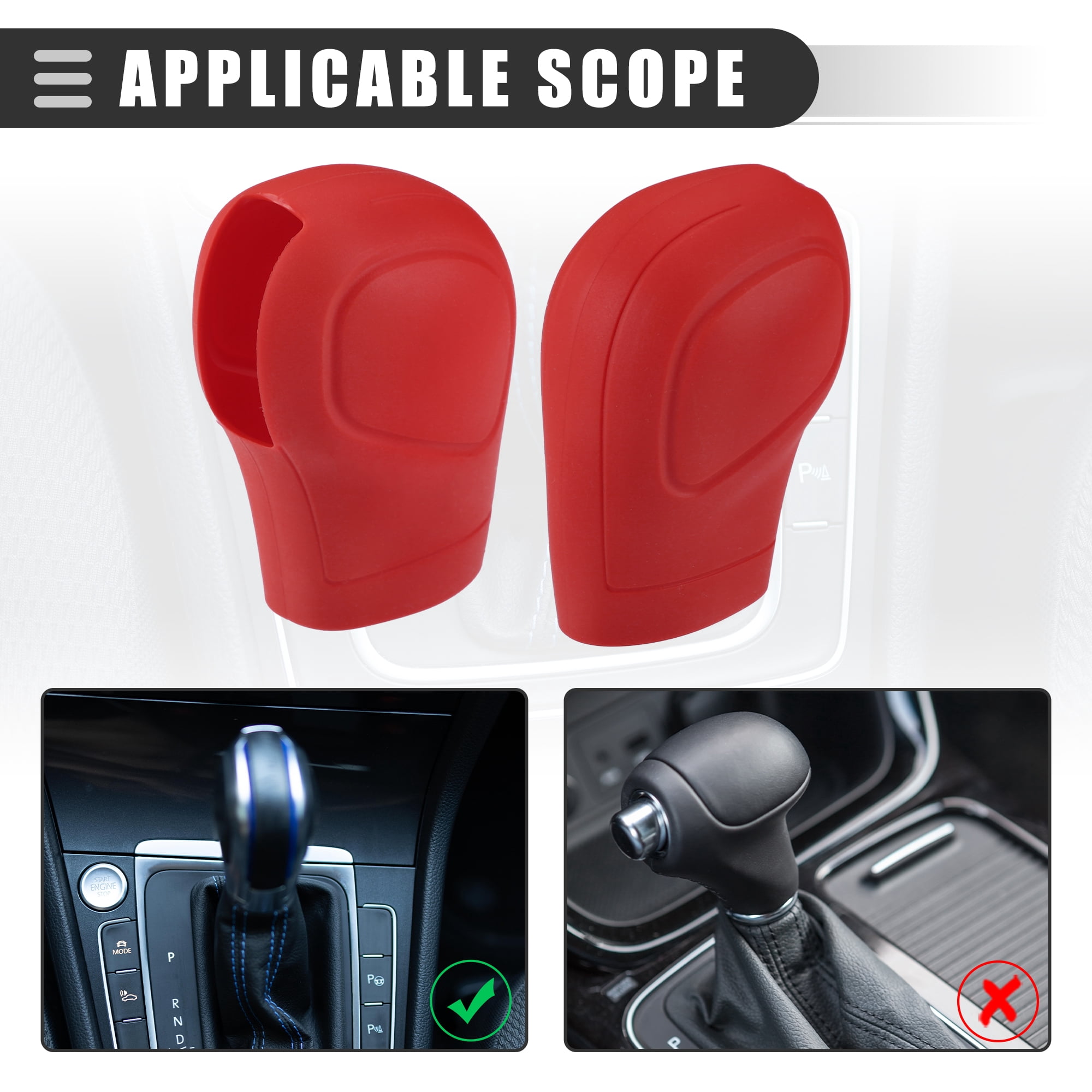 Unique Bargains Universal Car Gear Shift Cover Comfortable Handbrake Shifter Cover Red