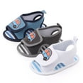 thumbnail image 3 of Infant Baby Boys Girls Summer Beach Sandals Breathable Athletic Anti-slip Soft Sole Newborn First Walker Crib Shoes Cartoon Vehicle Sandals Baby Soft Magic Tape Prewalker Flat Shoes, 3 of 8