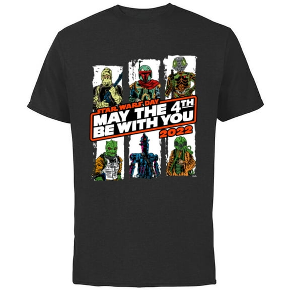 Star Wars Bounty Hunters May The 4th Be With You 2022 - Short Sleeve Cotton T-Shirt for Adults - Customized-Black