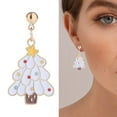 thumbnail image 2 of Dangle Holiday Earrings Christmas Santa Reindeer Earring Women Snowflake Earring, 2 of 19