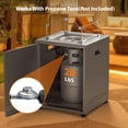 thumbnail image 6 of LHRIVER 22in Square Outdoor Fire Pit -Propane Metal Stove with Lava Rocks , 40000 BTU Heat Output, for Picnics/Bonfires/Patio Gardens, 6 of 8