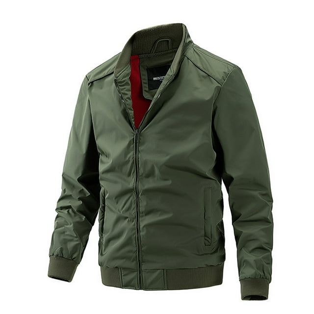 EGNMCR Manteau Matelassé pour Homme Automne Hiver Extérieur Chaud à Revers Manteau Uni Coupe-Vent avec Poches Décontracté à Fermeture Éclair Sports Randonnée Pardessus Vestes