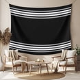thumbnail image 2 of Black Striped Large Tapestry for Bedroom Wall Hanging Tapestry, Farmhouse Black White Stripes Ceiling Backdrop Tapestries Poster Blanket Wall Decor for Teens Room Living Room Dorm 86" x 104", 2 of 8
