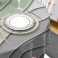 thumbnail image 3 of Sage Green Grey Ombre Round Tablecloth 60 Inch - Modern Abstract Waterproof Fabric Table Cloth Protector, Art Aesthetics Tablecloths Washable Table Cover for Kitchen Banquet Outdoor Party, 3 of 6