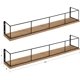 thumbnail image 3 of Benbrook 24 inch 2-Pack Wood and Metal Floating Wall Shelves, Rustic Brown and Black, 3 of 5