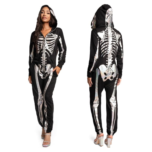 Mono plateado con diseño de esqueleto para Halloween, diseño de elfos borrachos, para mujer