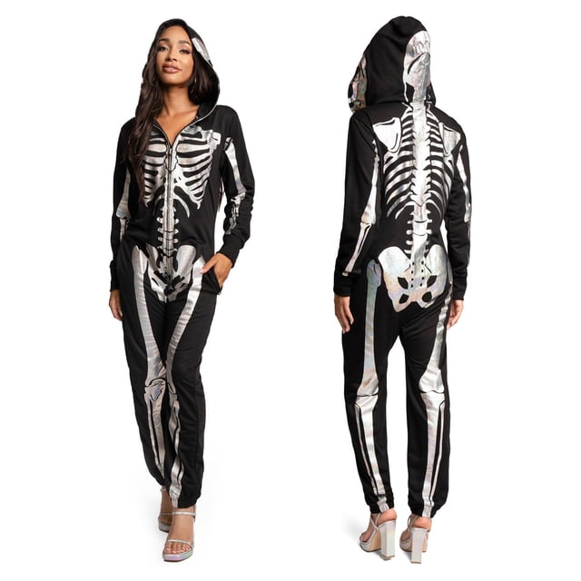 Mono plateado con diseño de esqueleto para Halloween, diseño de elfos borrachos, para mujer