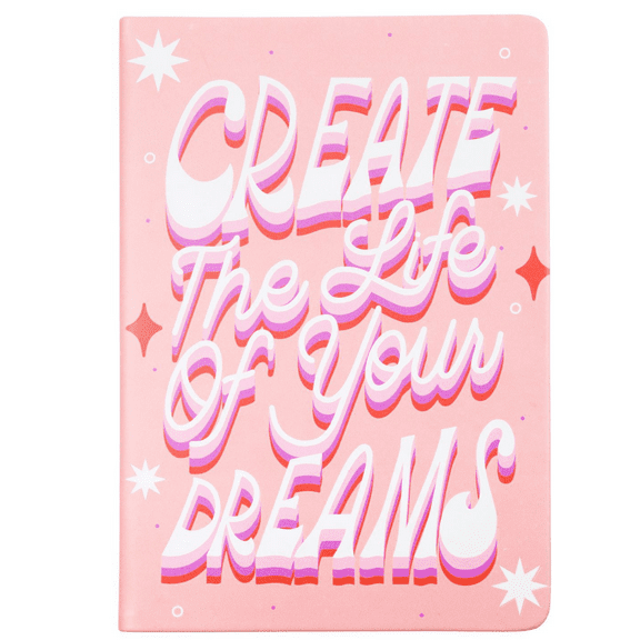 Eccolo Create Life Writing Journal, 6x8, Pink Faux Leather