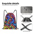 thumbnail image 4 of Saiise Vintage Audio Cassettes Pattern Sports Drawstring Backpack Wet Proof Pocket, 4 of 6